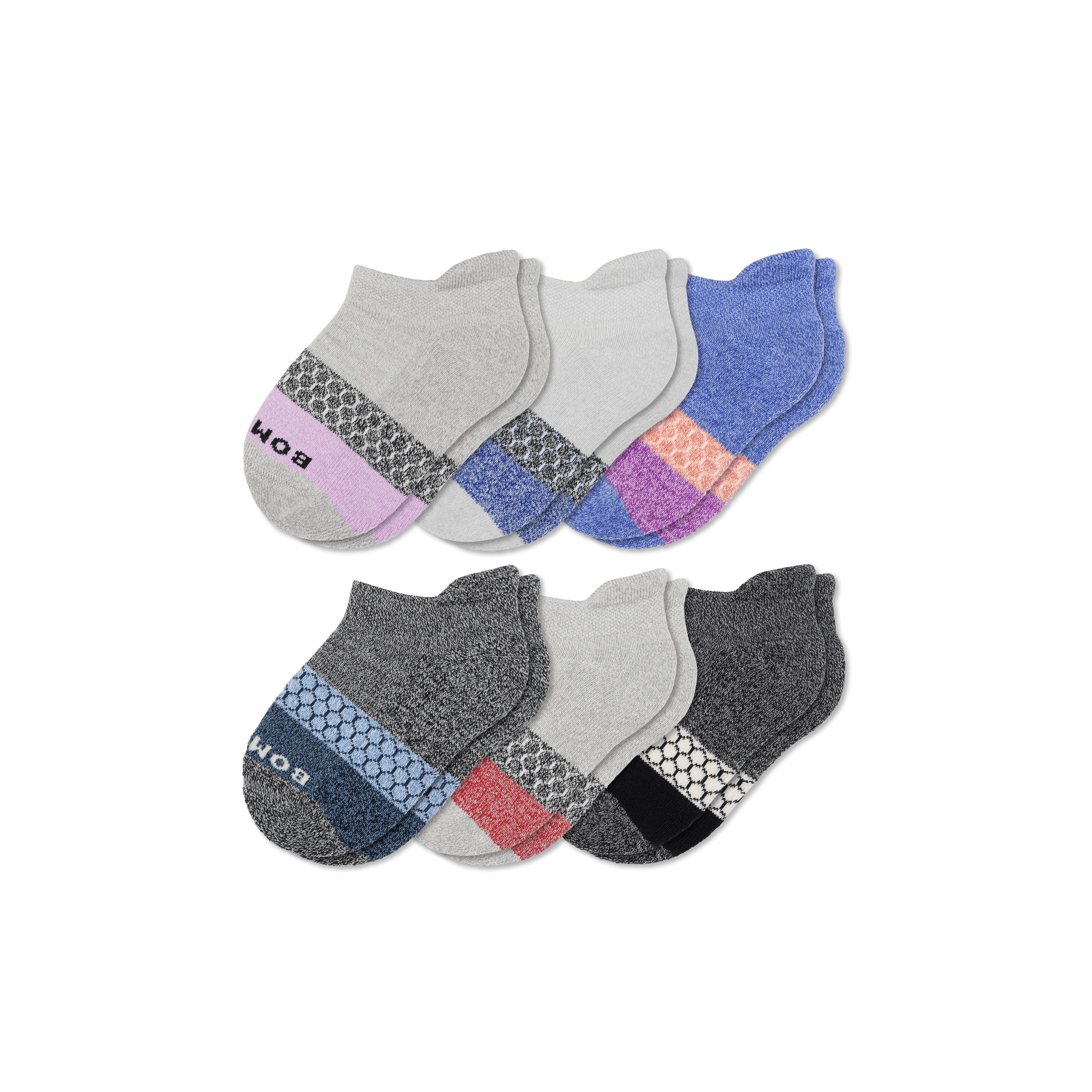 Junior Tri-Block Ankle Sock 6-Pack