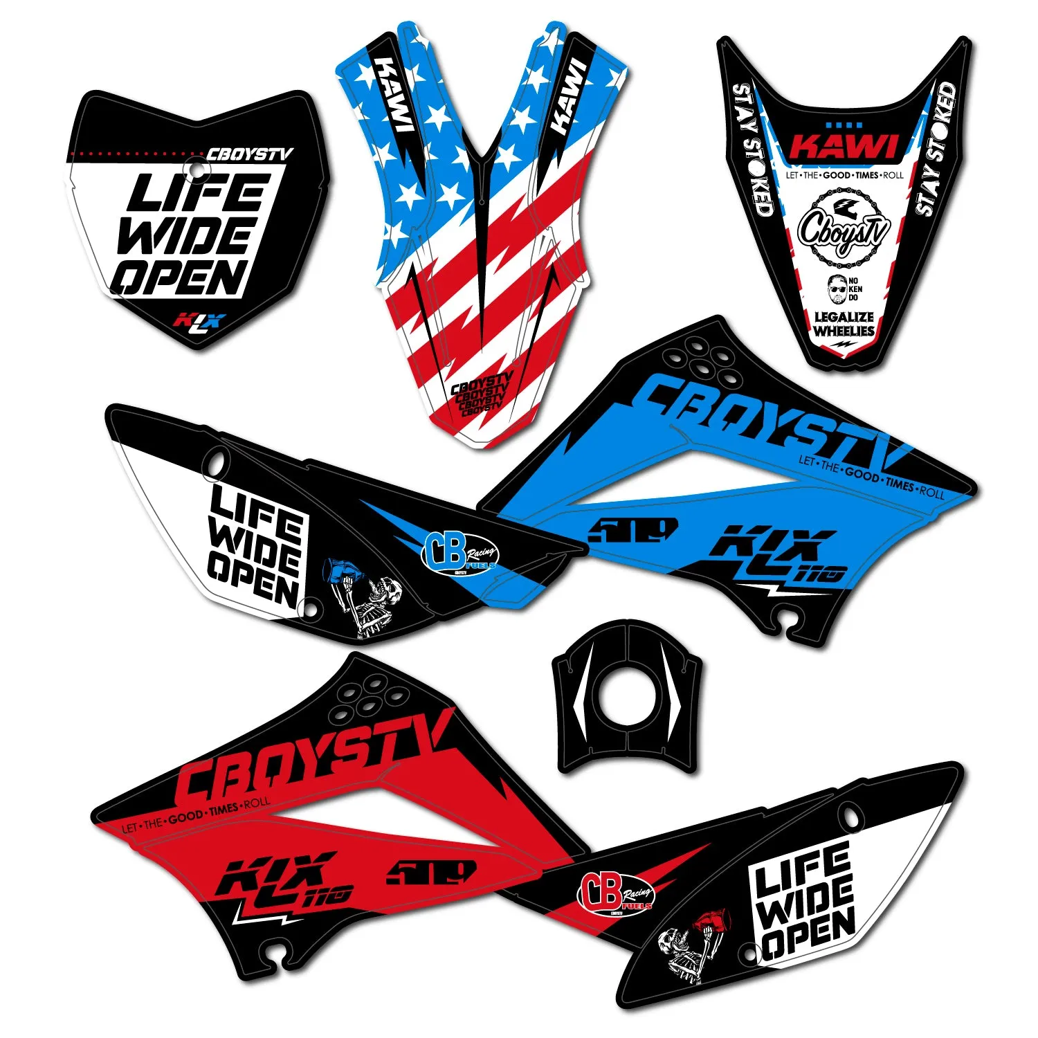 KLX110 CboysTV Pit Bike Wrap