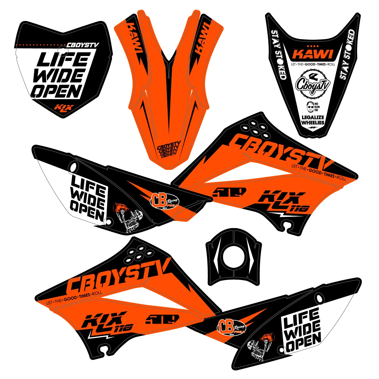 KLX110 CboysTV Pit Bike Wrap