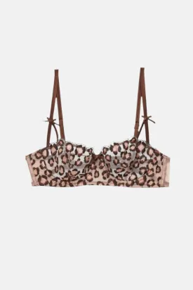 Leopard Embroidery Balconette Bra