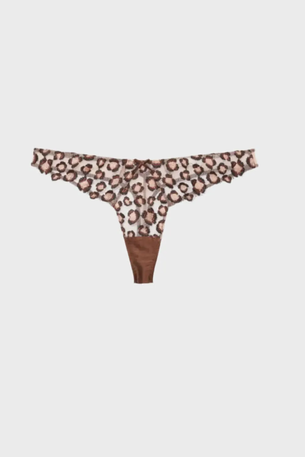 Leopard Embroidery Thong