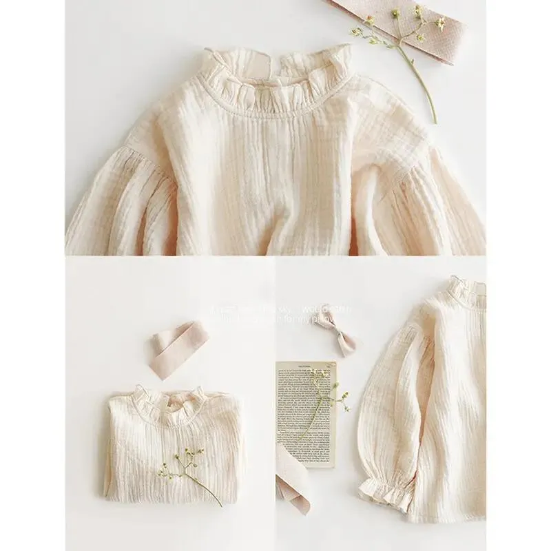 Linen Blouse with Frills