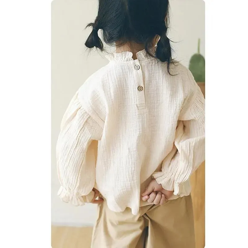 Linen Blouse with Frills