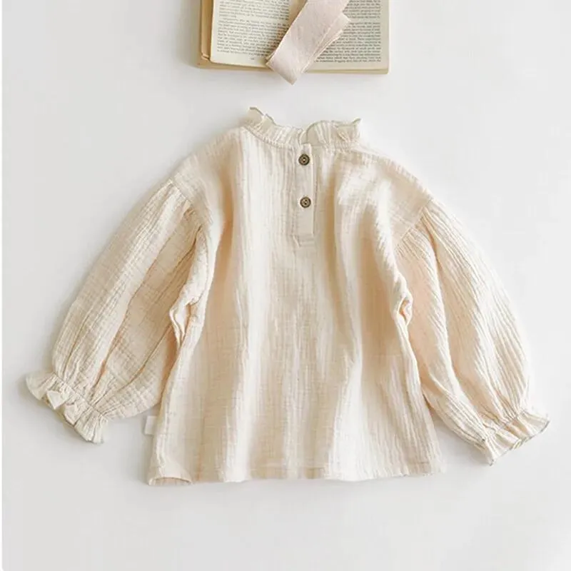 Linen Blouse with Frills