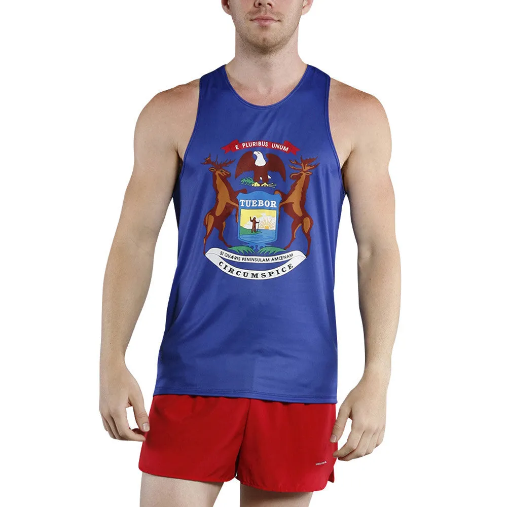 Men's Printed Singlet- Michigan