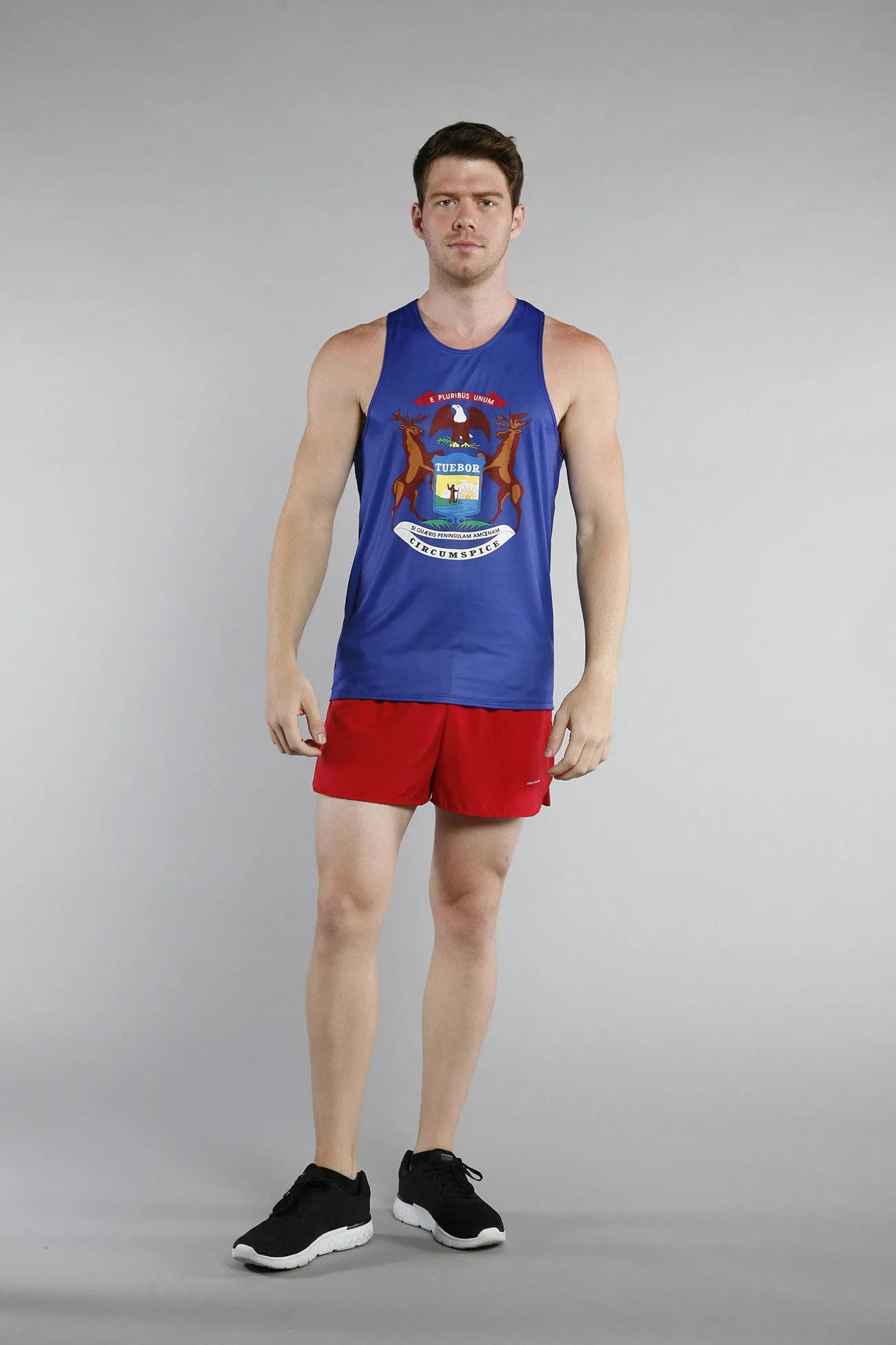 Men's Printed Singlet- Michigan