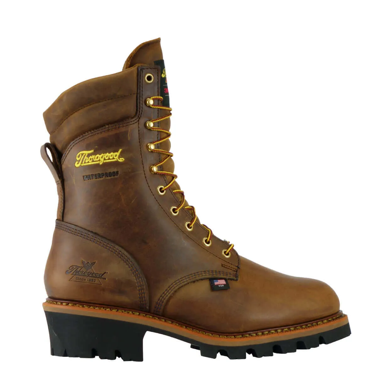 Men's Thorogood LOGGER SERIES – 9" BROWN TRAIL CRAZYHORSE – INSULATED – WATERPROOF