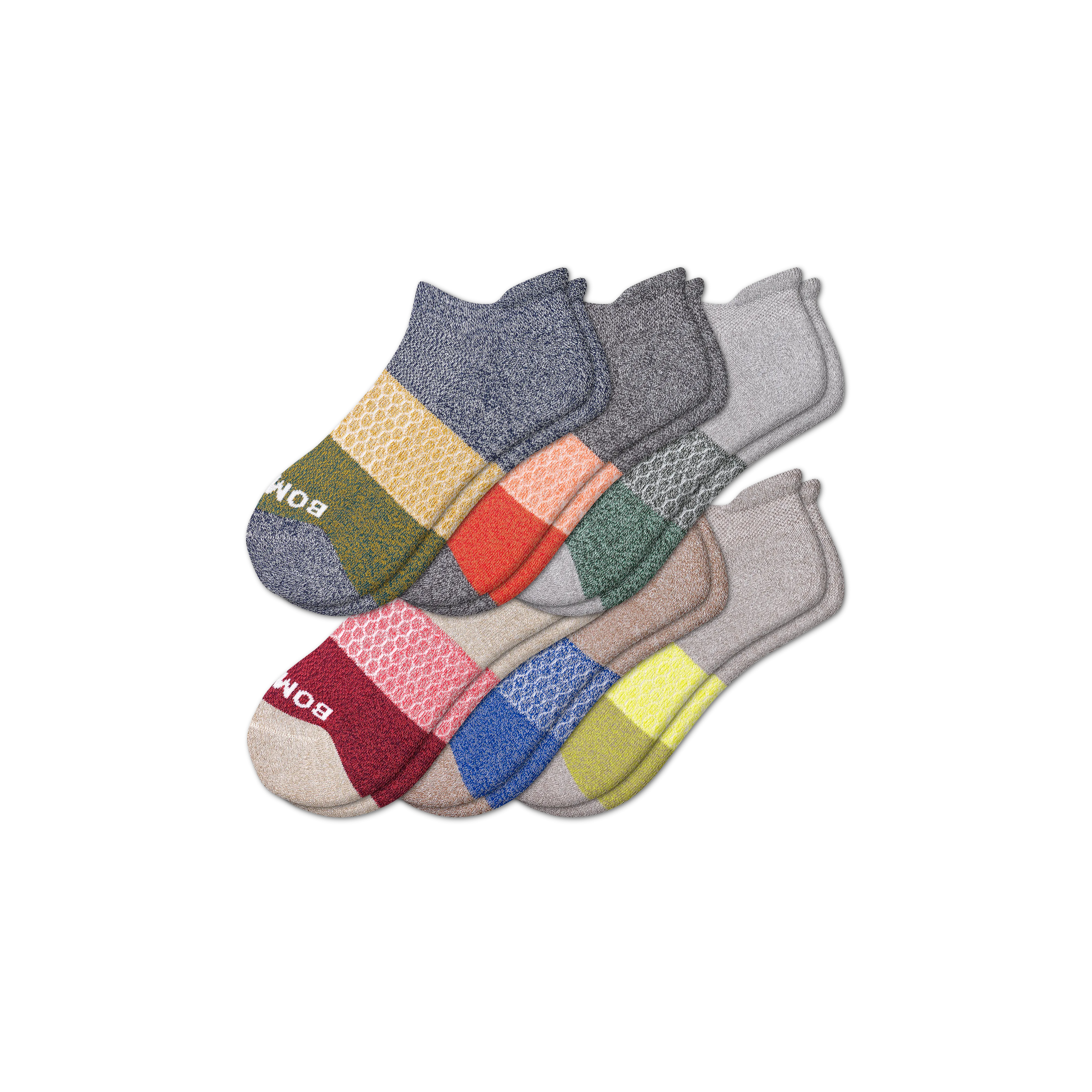 Men's Tri-Block Marl Ankle Sock 6-Pack