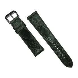 Ostrich Leather Watch Strap in Olive