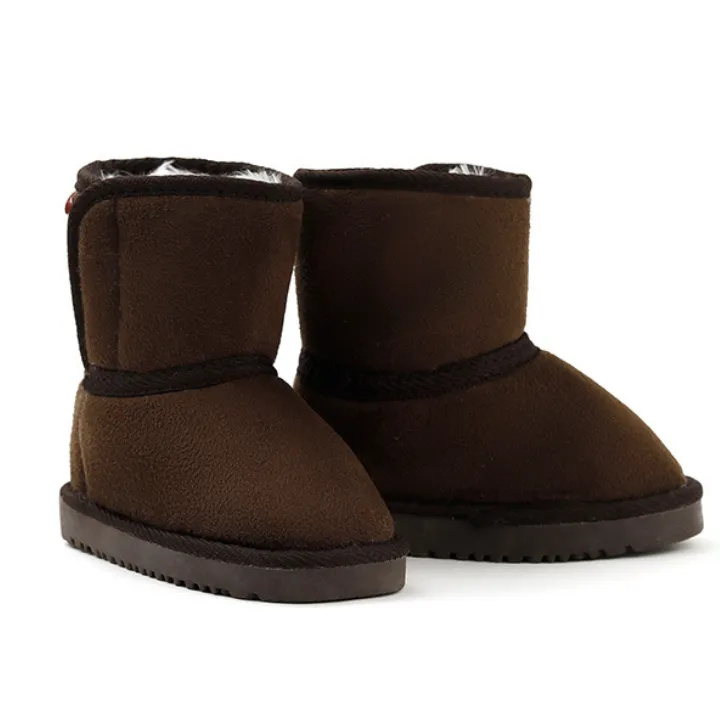 OZKIZ Medium Velcro Fur Boots - Dark Brown