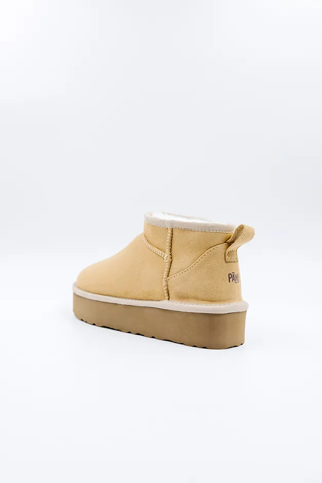 PAWJ Ultra Mini Platform Boot | Tan / Aspen Snow