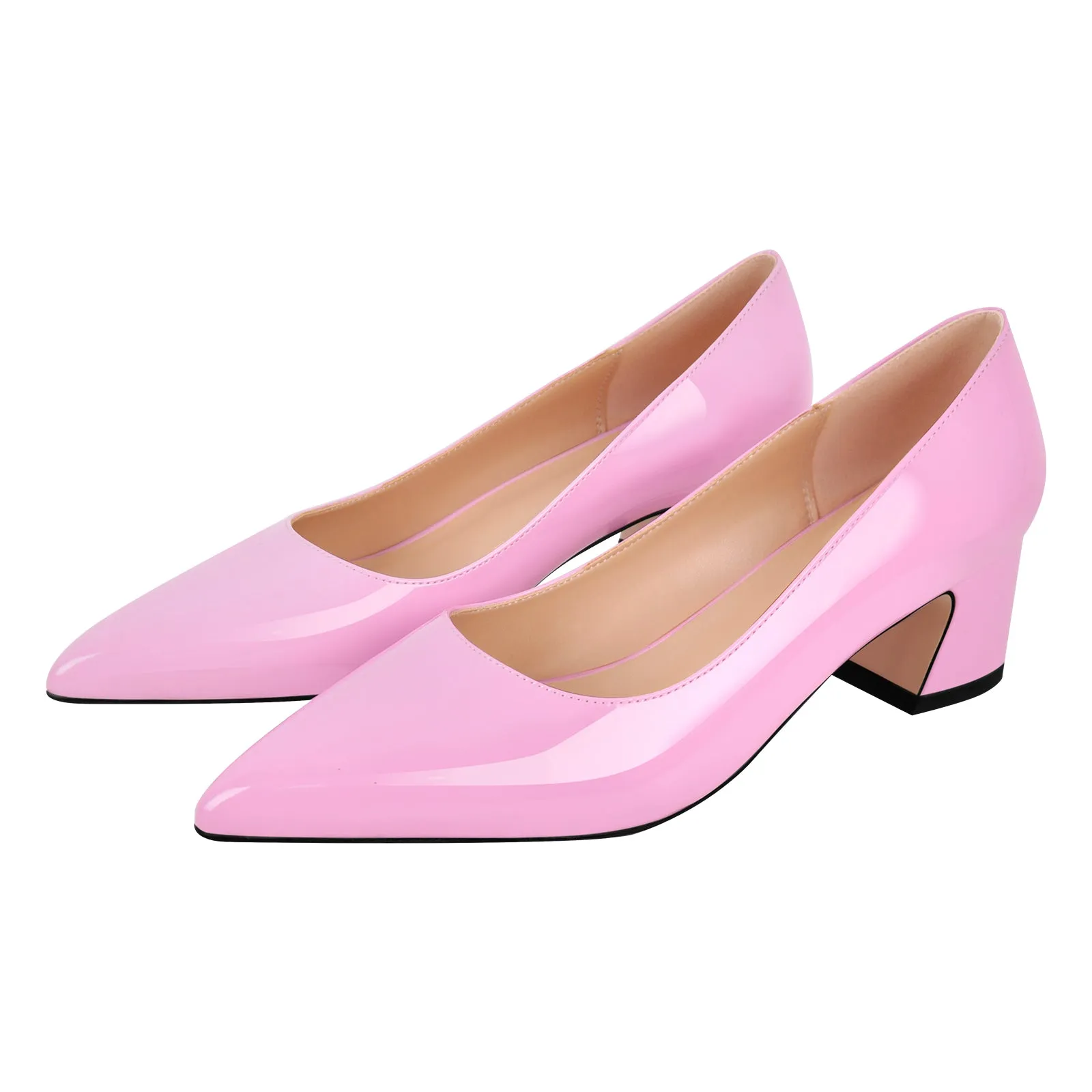 Pointed Toe Chunky Heel Classic Pumps