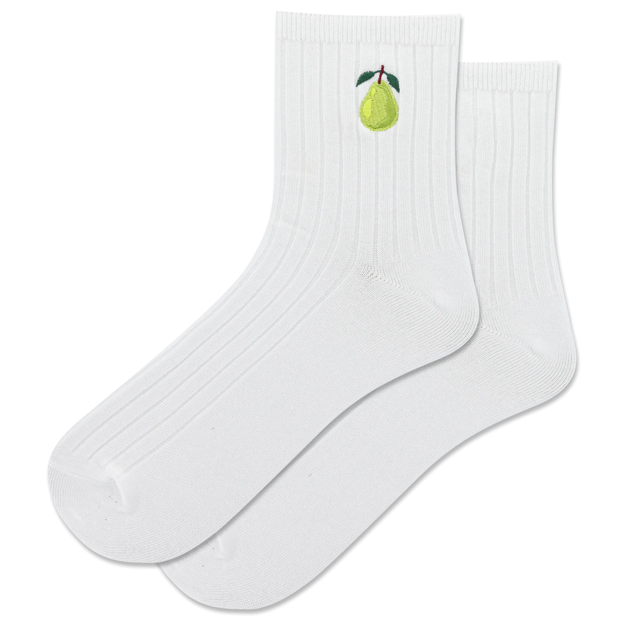 "Embroidered Pear" Ankle Socks by Hot Sox - Medium