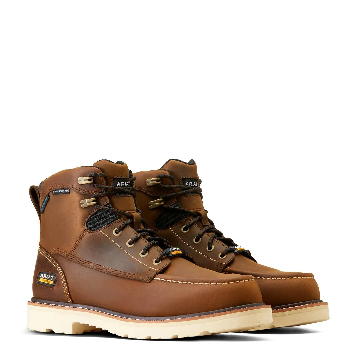 Rebar Lift 6in Waterproof Composite Toe Work Boot Distressed Brown