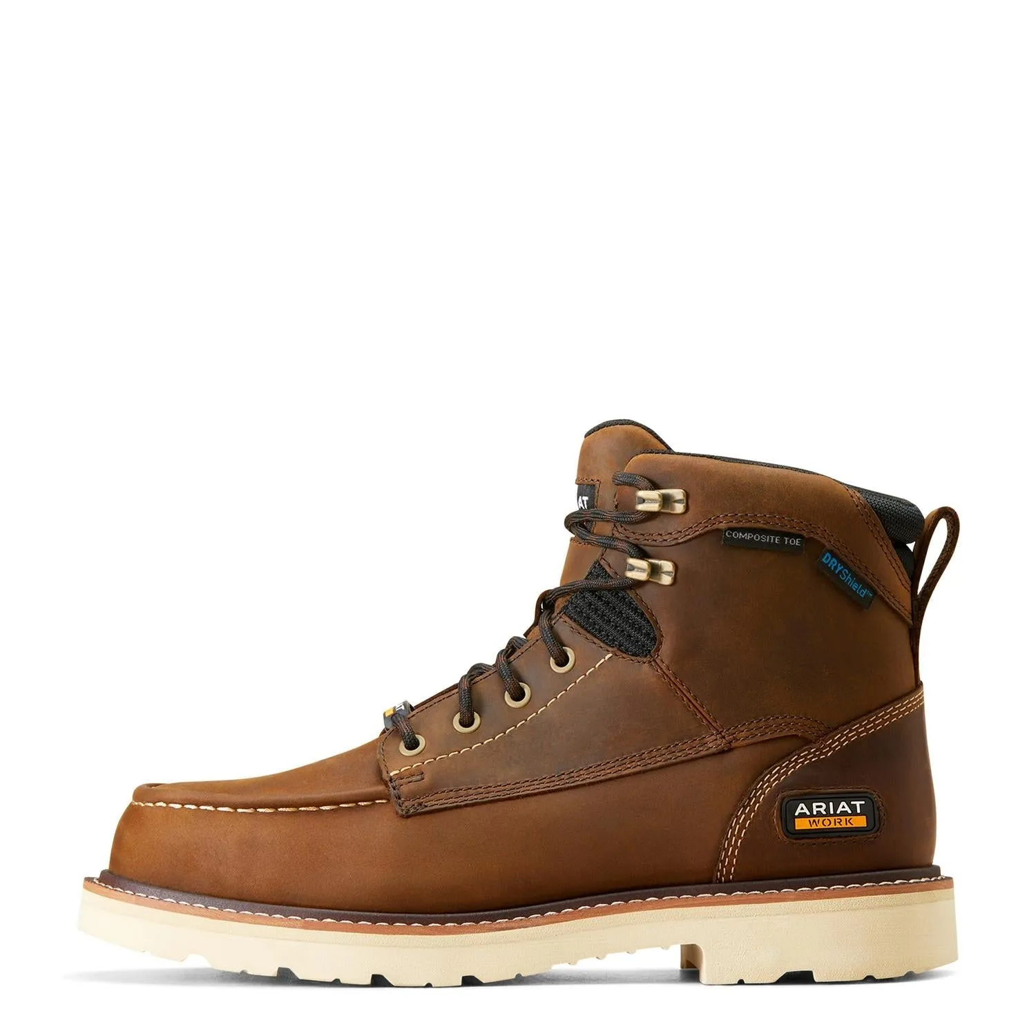 Rebar Lift 6in Waterproof Composite Toe Work Boot Distressed Brown