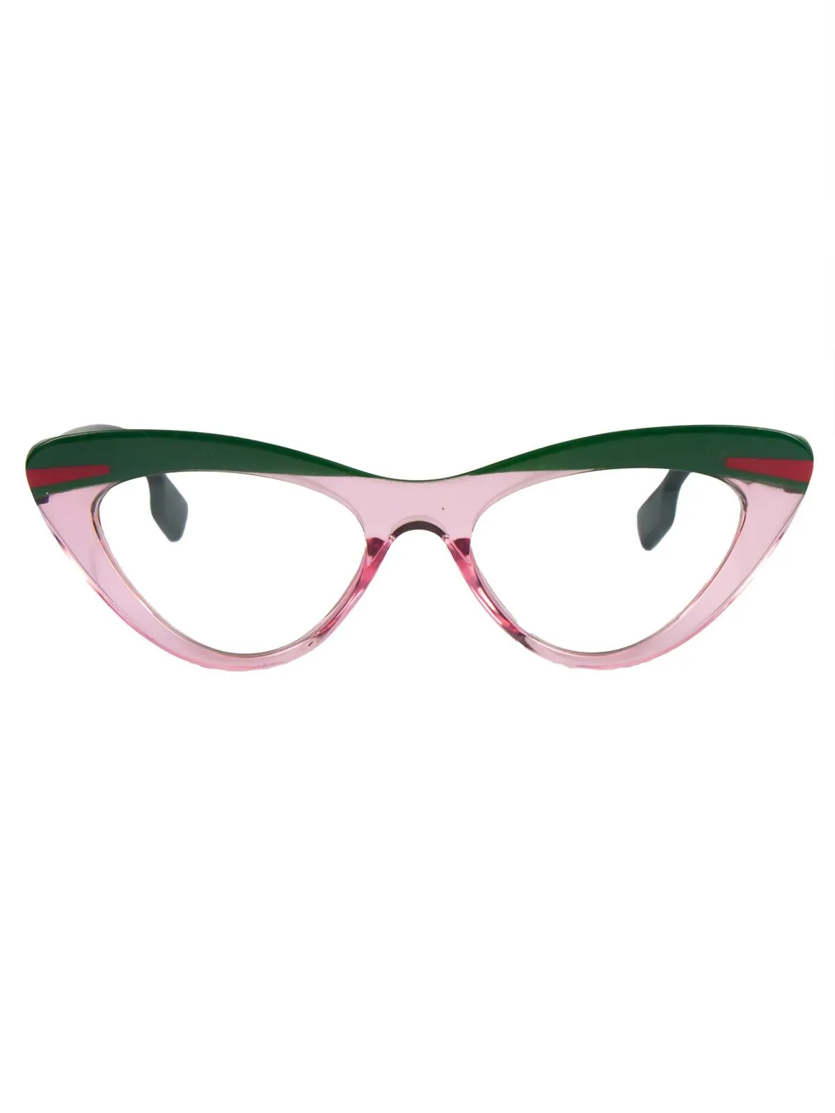 Retro Catseye Glasses Pink & Green Stripe