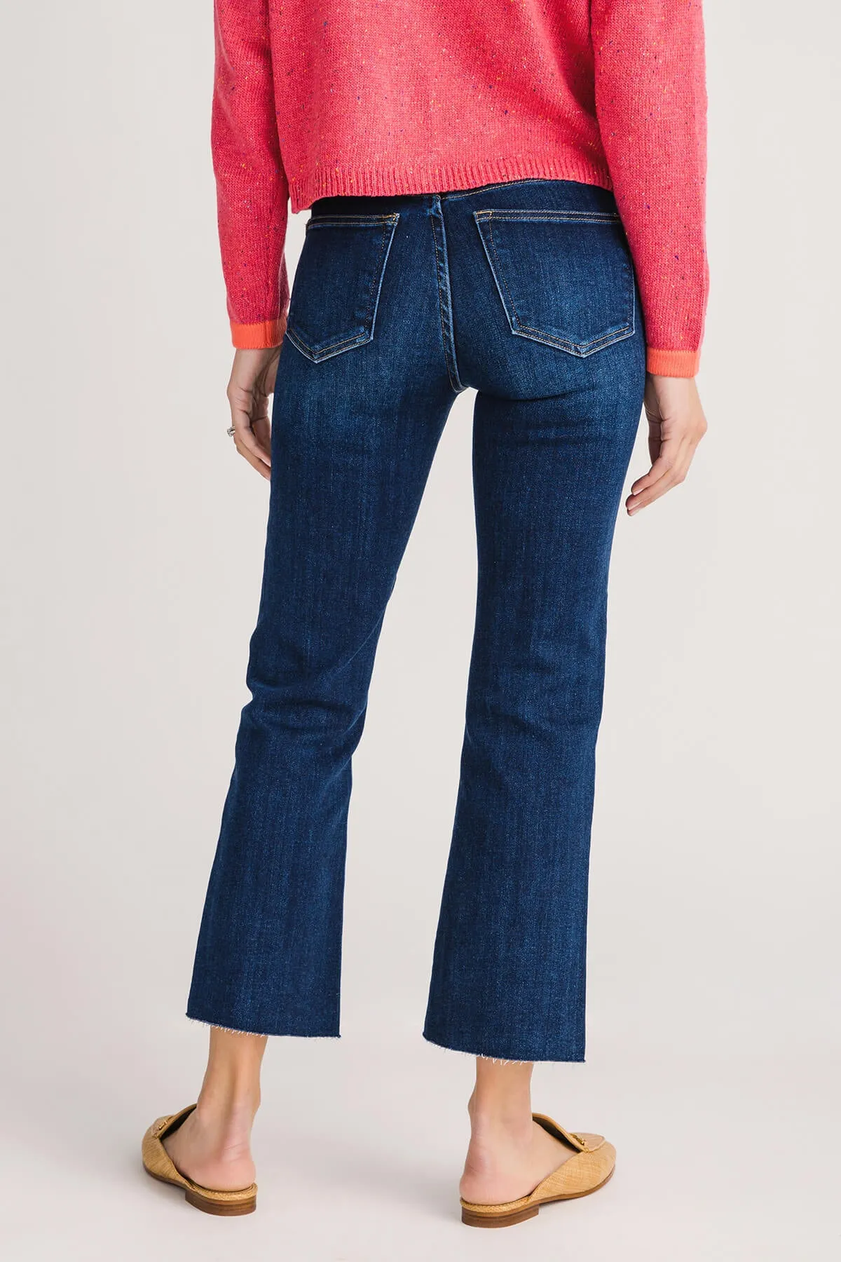 Aspen Risen High-rise Ankle Flare Jeans with Twisted Seams