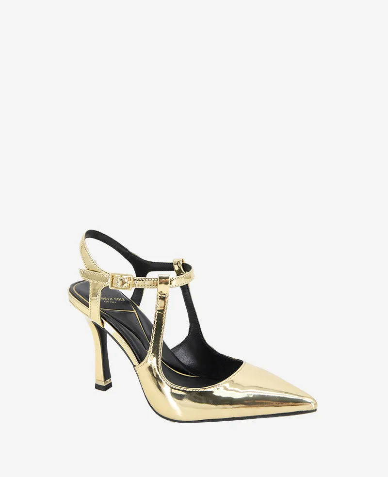 Romi Metallic Ankle Heel Slingback