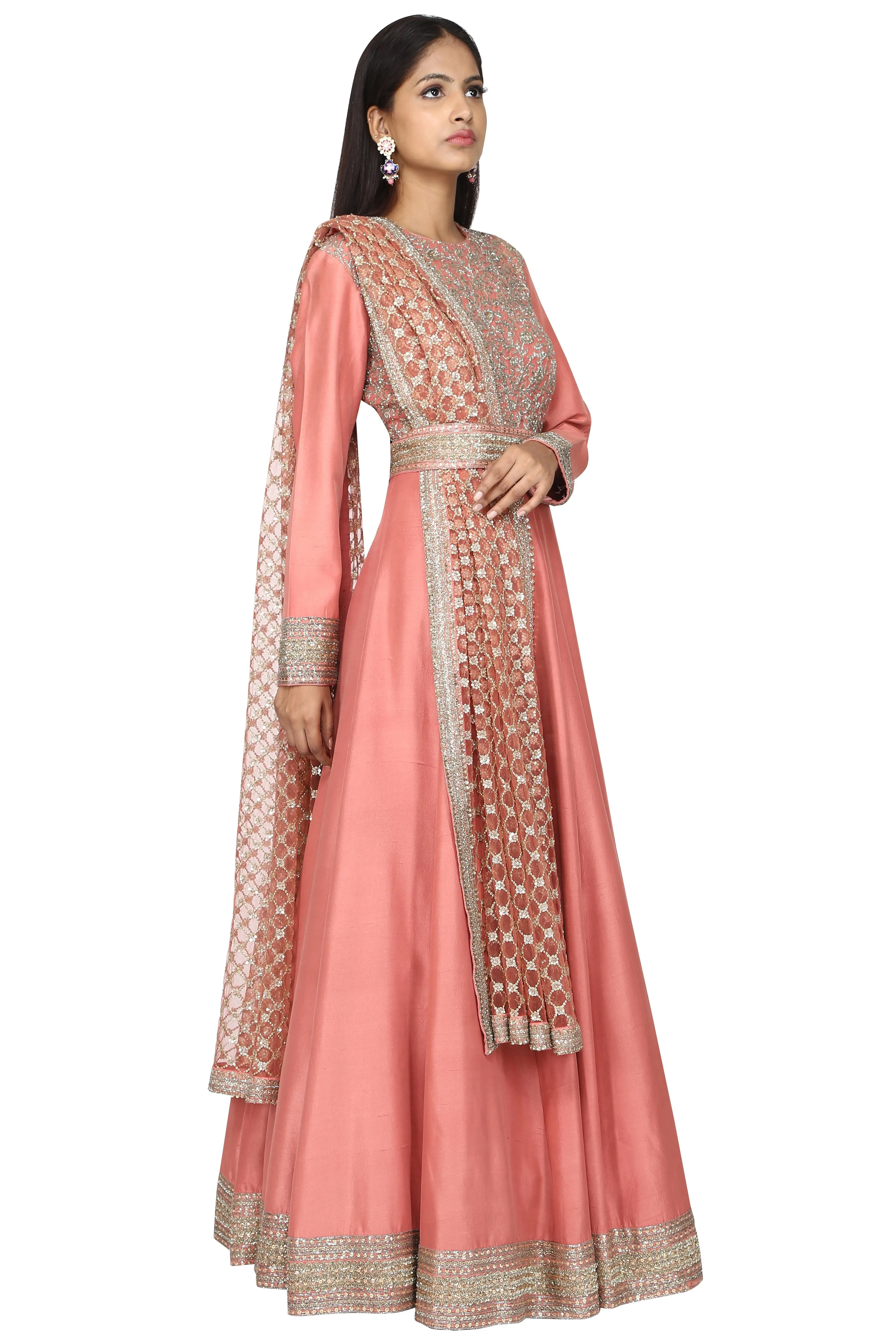 Rose blush anarkali