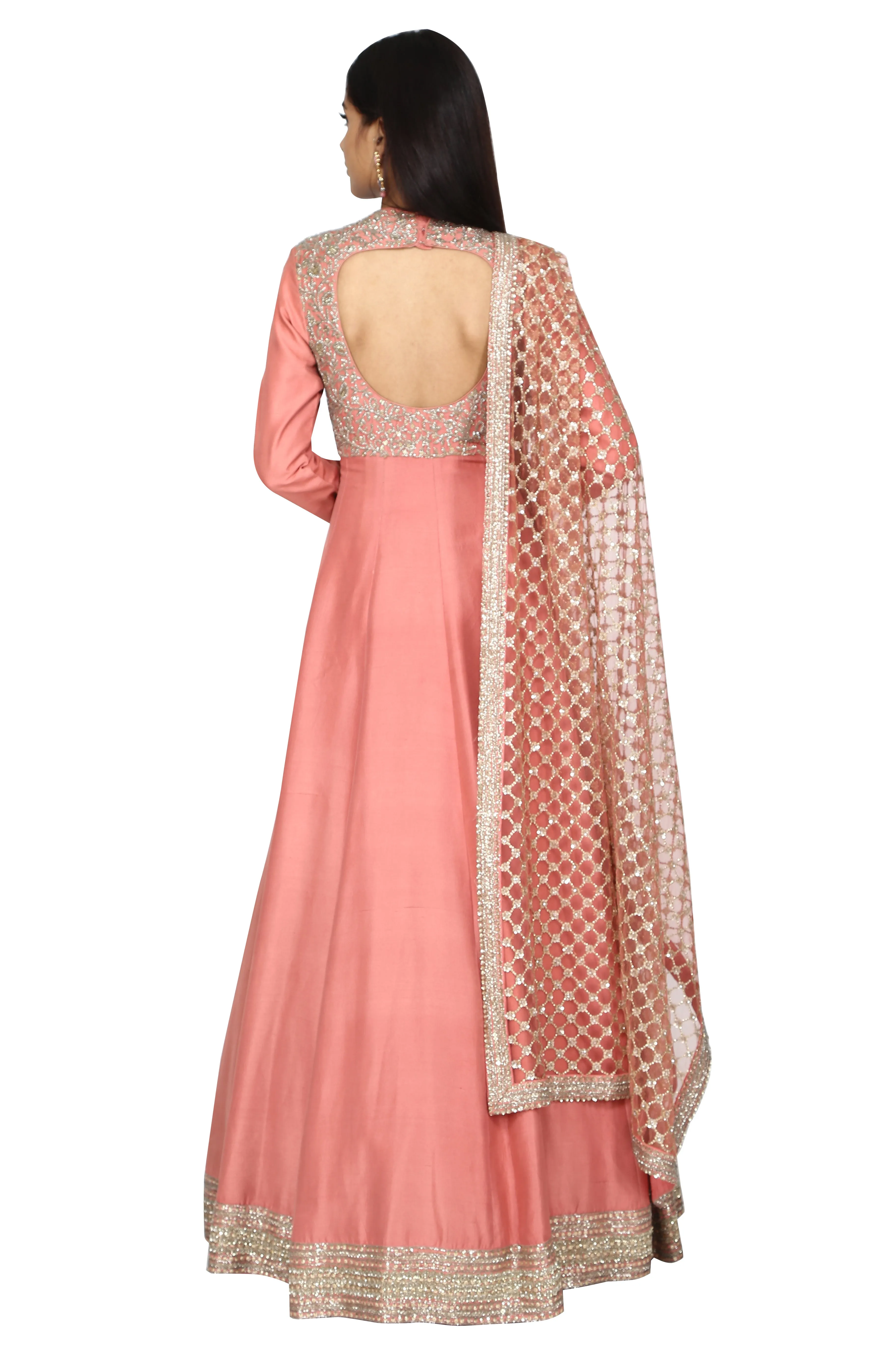 Rose blush anarkali