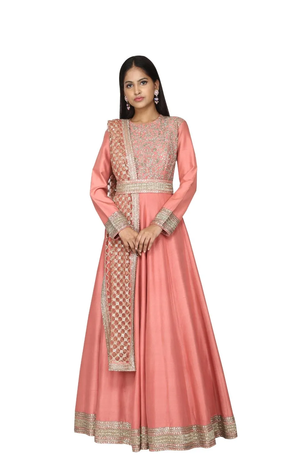 Rose blush anarkali