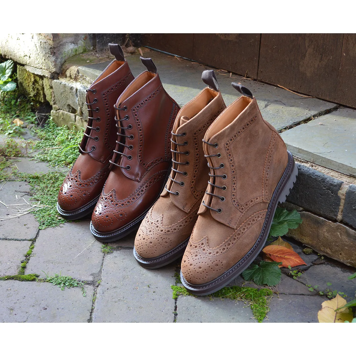 Sanders Cheltenham- Brown Brogue Boot