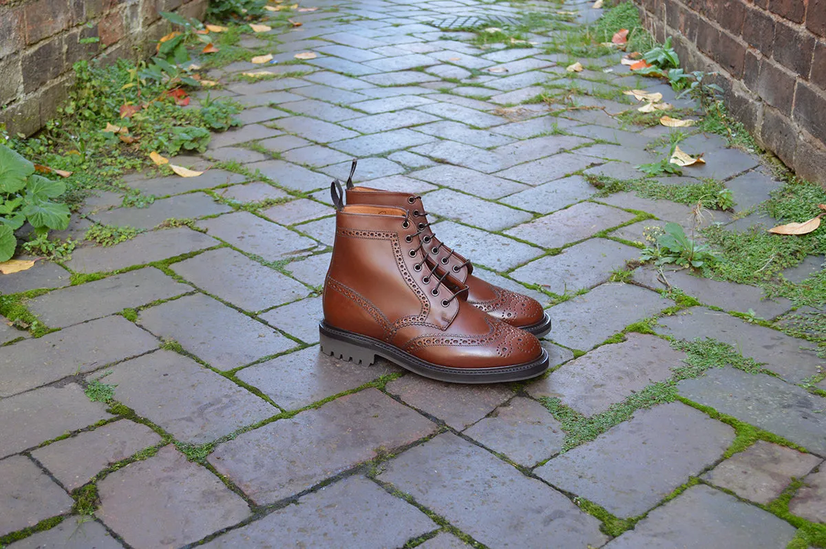 Sanders Cheltenham- Brown Brogue Boot