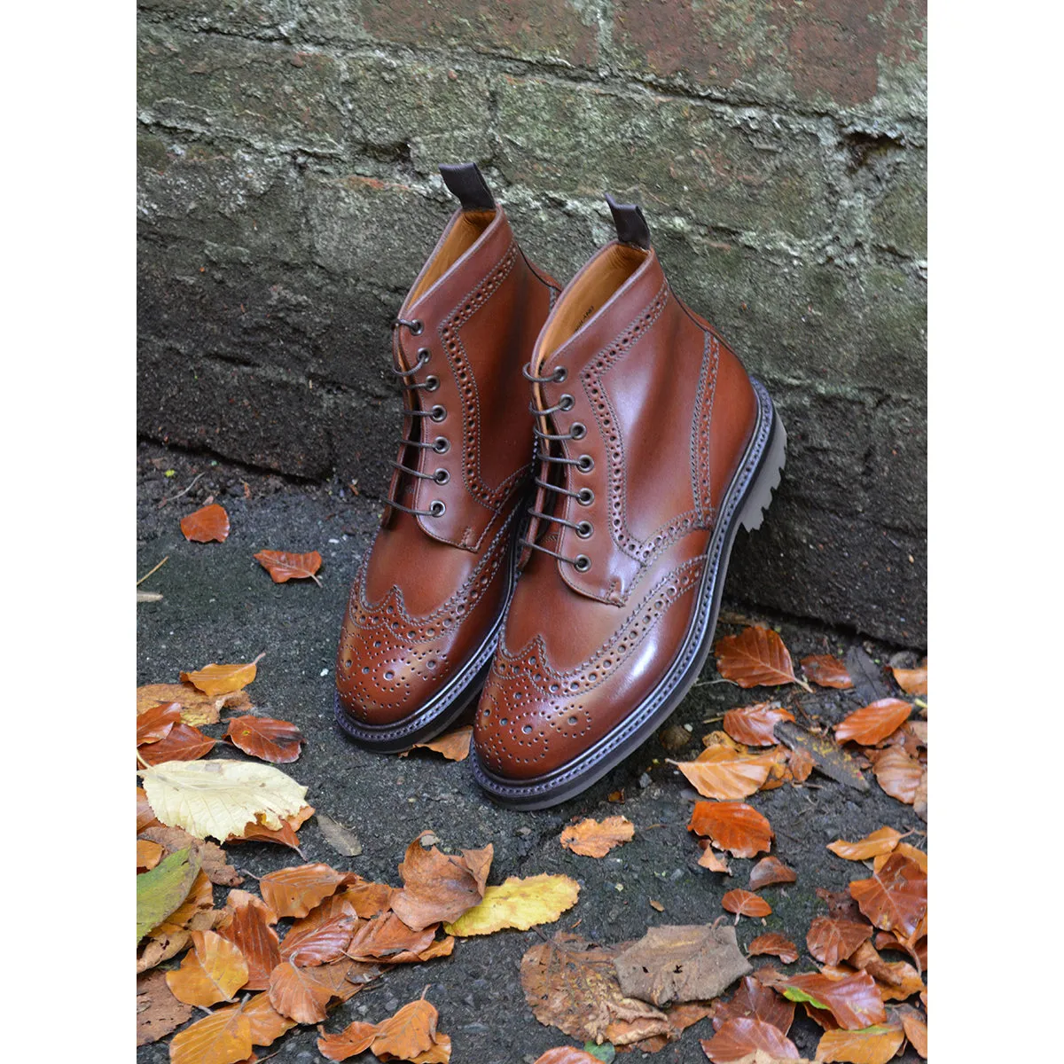 Sanders Cheltenham- Brown Brogue Boot