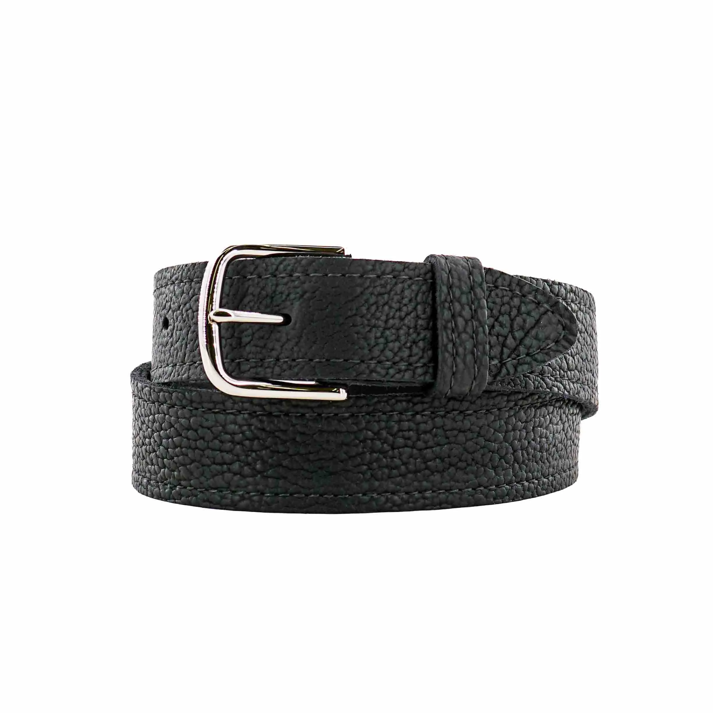 Smooth Shadow Bison Leather Belt