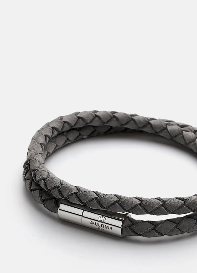 Suede Bracelet | Grey | Silver