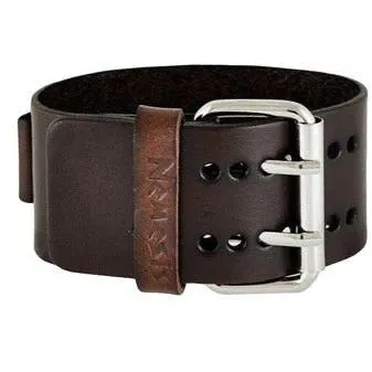 Sully Brown/White Watch with Perforated Dark Brown Leather Cuff