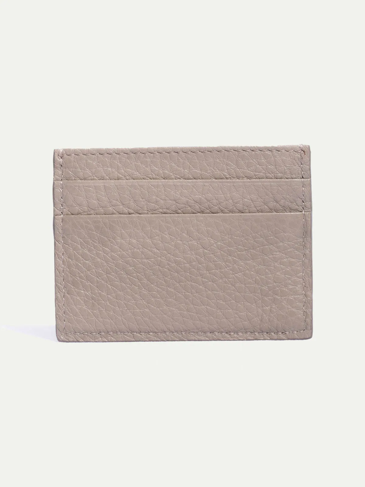 Taupe leather card holder - Made in Italy