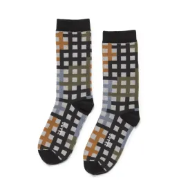 Trellis - Organic Cotton Crew Socks - Black