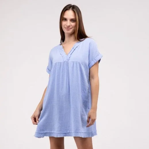 V-Neck Baby Doll Dress