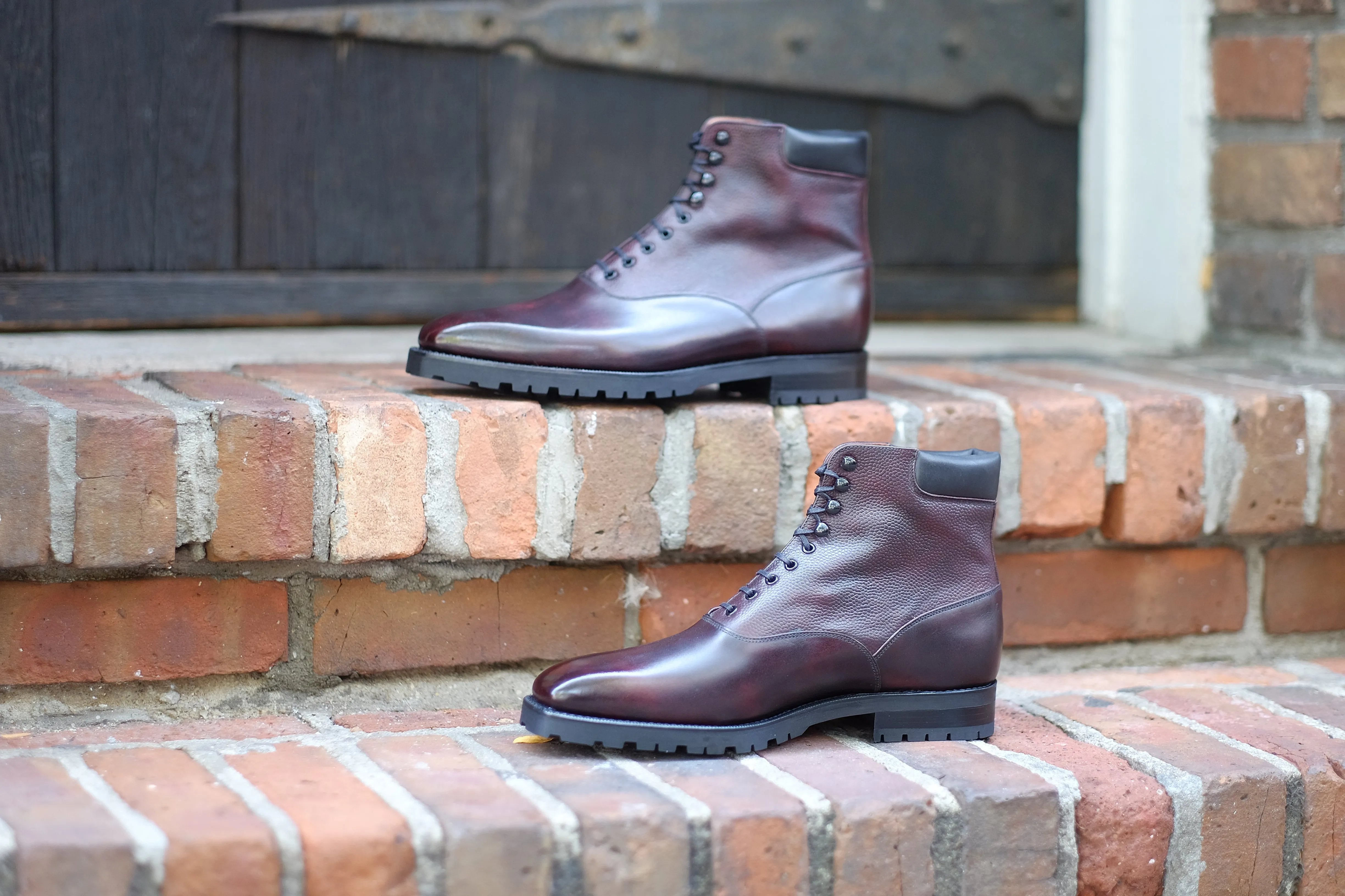 Optimized Title: Wedgwood Redux - Luxurious Plum Museum Calf & Grain Leather Collection