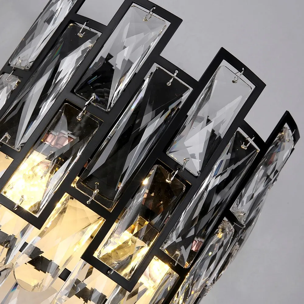 YLK Luxee black crystal wall lamps