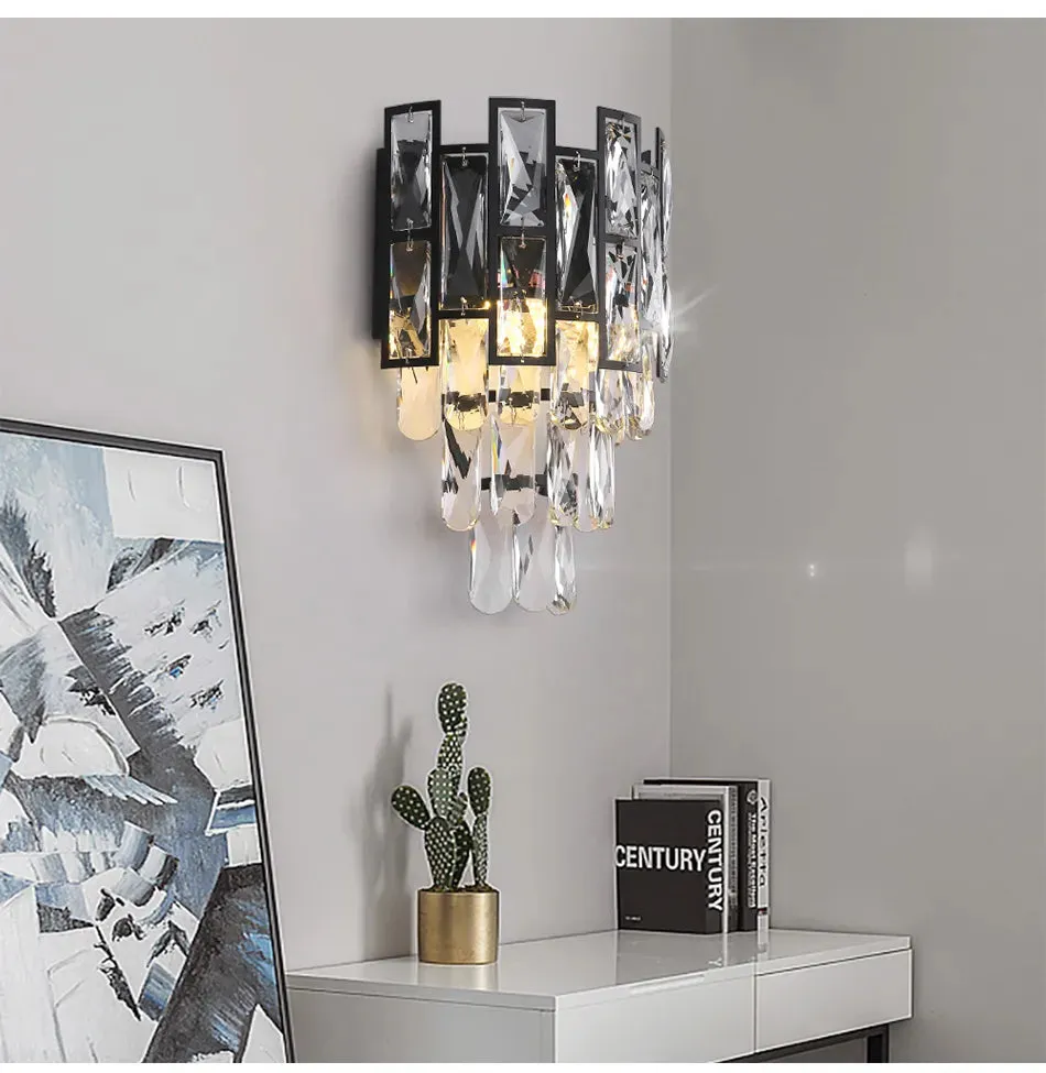 YLK Luxee black crystal wall lamps