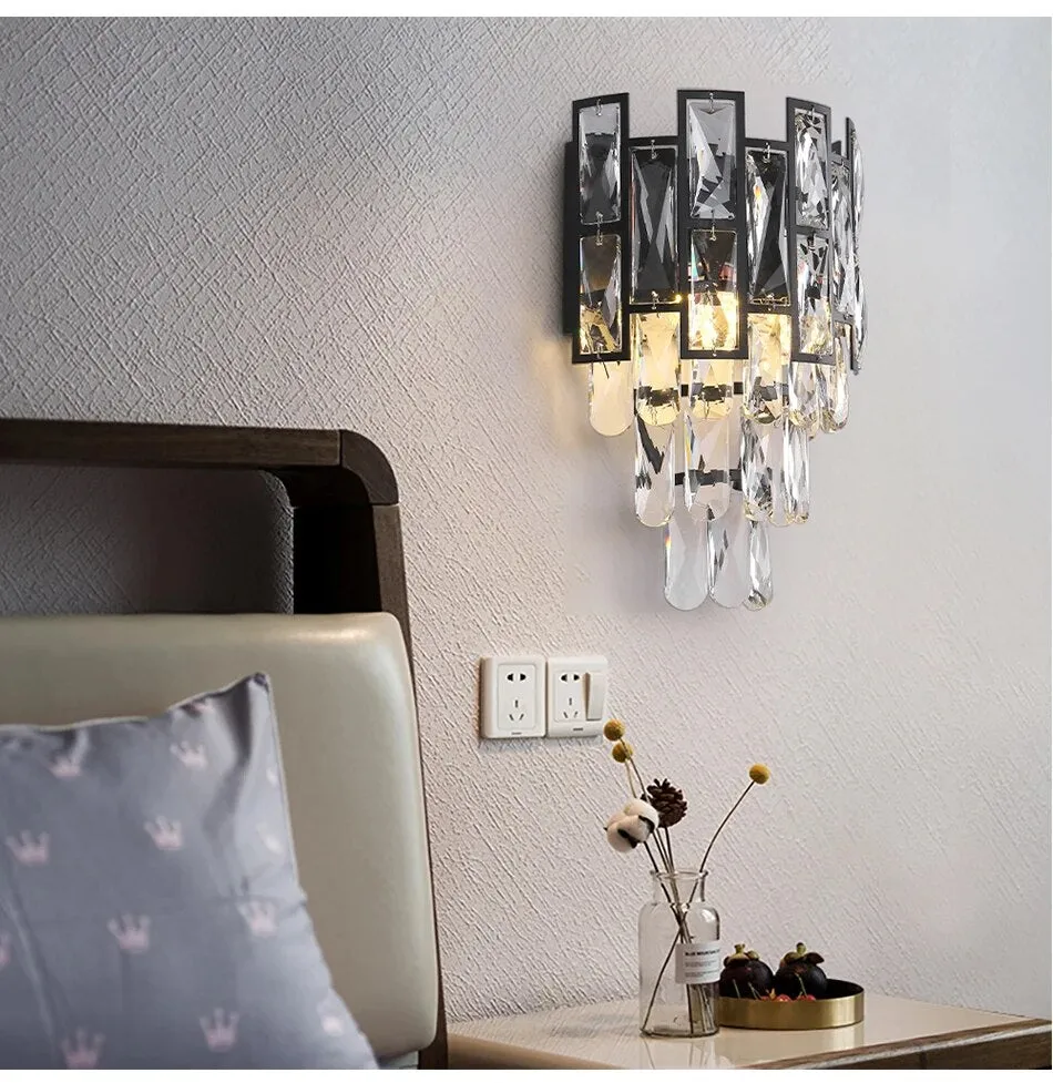 YLK Luxee black crystal wall lamps