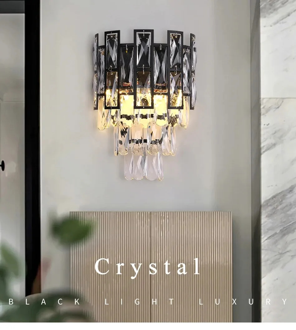 YLK Luxee black crystal wall lamps