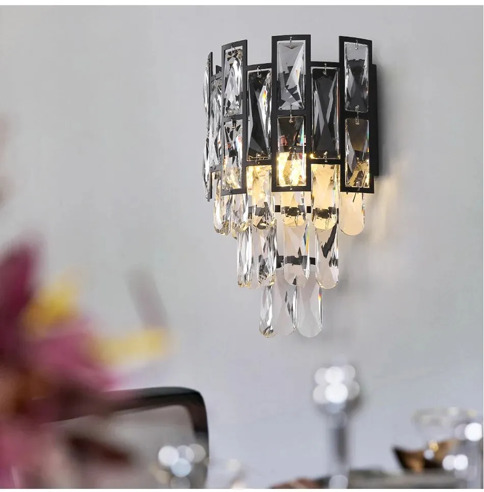 YLK Luxee black crystal wall lamps