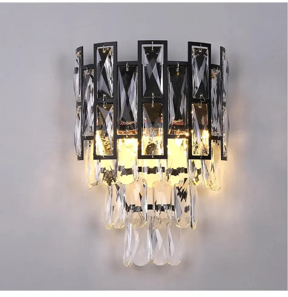 YLK Luxee black crystal wall lamps