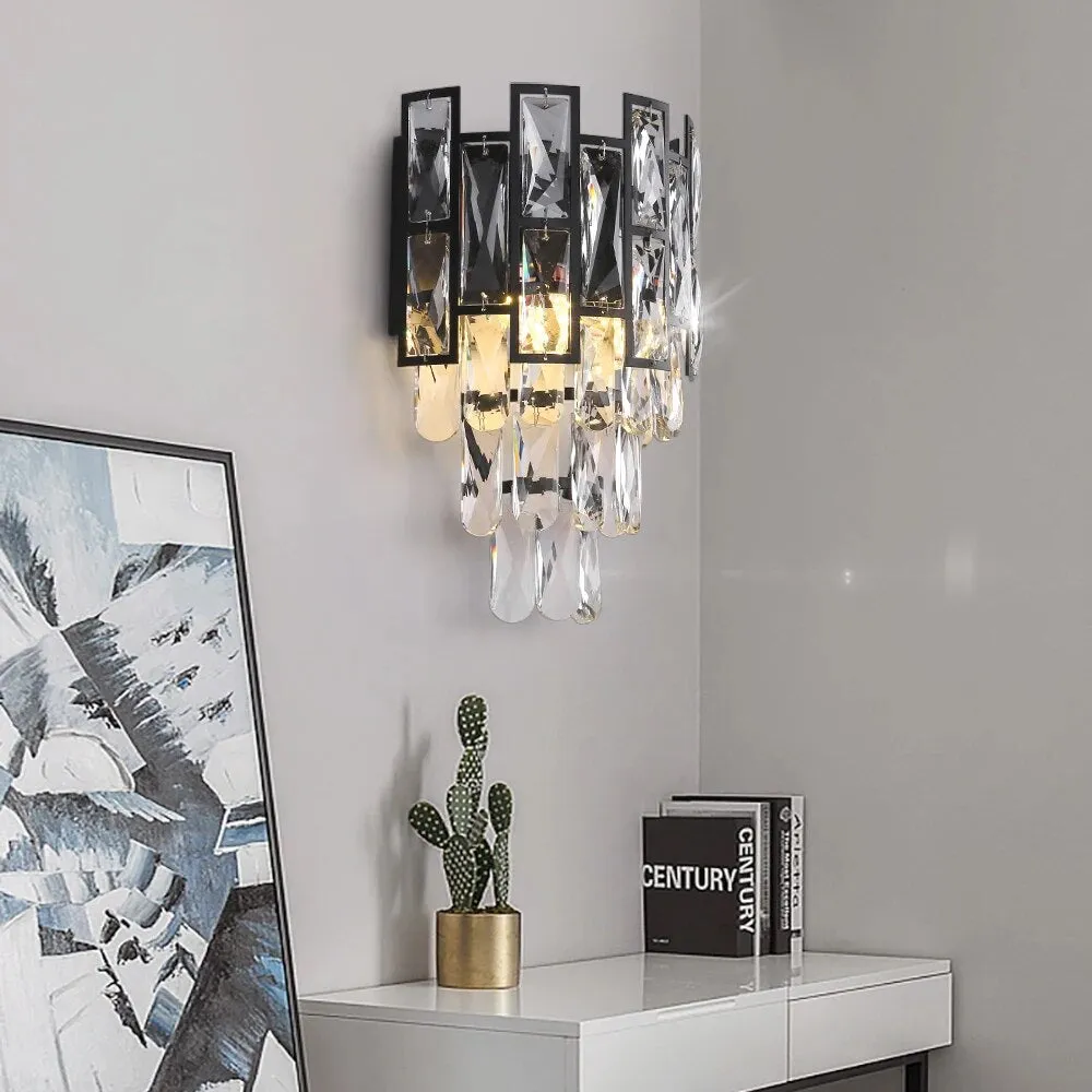 YLK Luxee black crystal wall lamps