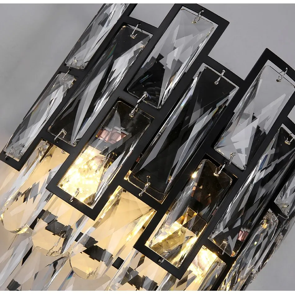 YLK Luxee black crystal wall lamps