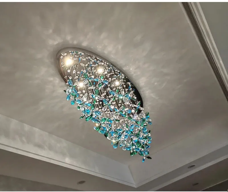 YLK Oval Base butterfly crystal chandelier