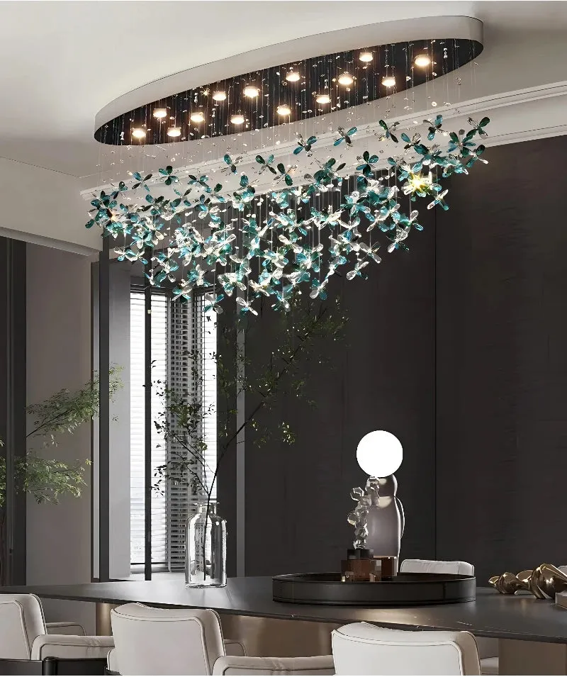 YLK Oval Base butterfly crystal chandelier